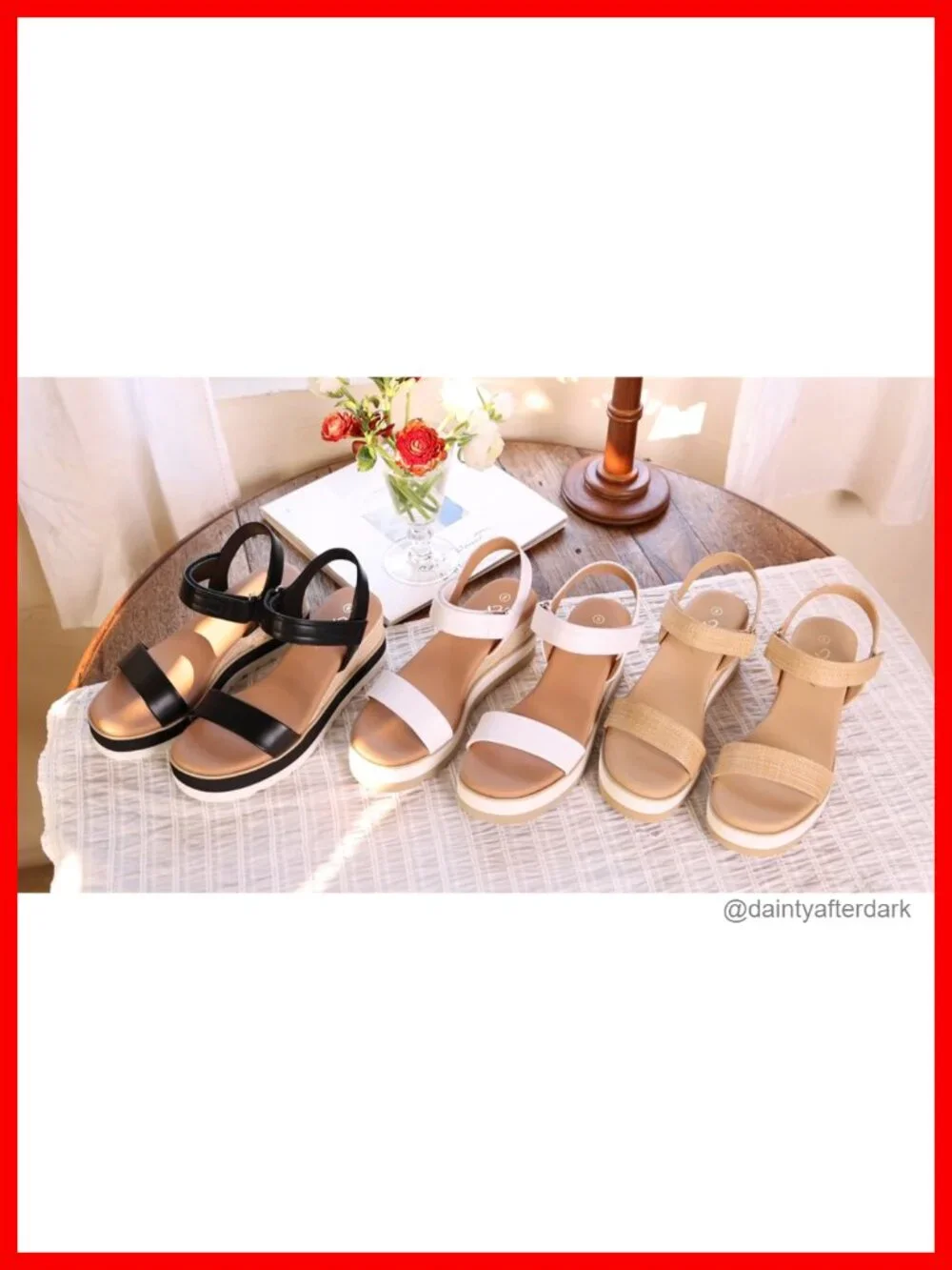 Women's Espadrille Wedge Sandals w/ Adjustable Strap, PU Leather - 2.7